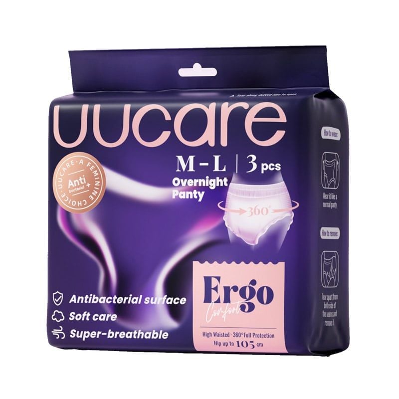 Băng Vệ Sinh Quần UUcare Công Thái Học Ban Đêm Kháng Khuẩn Sanitary Panties - 3 miếng (Che tên sản phẩm khi giao hàng)