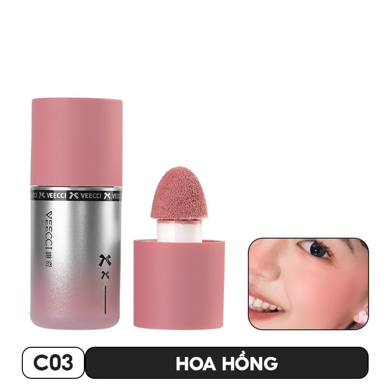 Má Hồng Dạng Kem VEECCI Liquid Like Water Powder Blusher 3.5g