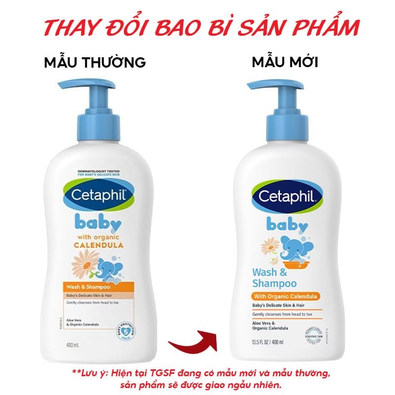 Sữa Tắm Gội Dịu Nhẹ Cho Bé Cetaphil Baby Wash & Shampoo With Organic Calendula 400ml
