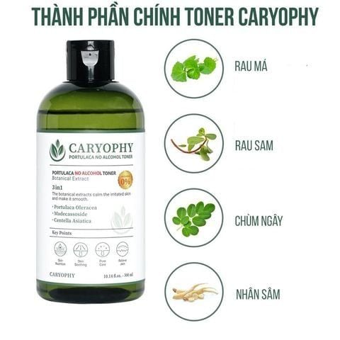 Nước Hoa Hồng Caryophy Chăm Sóc Da Dầu Mụn Portulaca Toner 300ml
