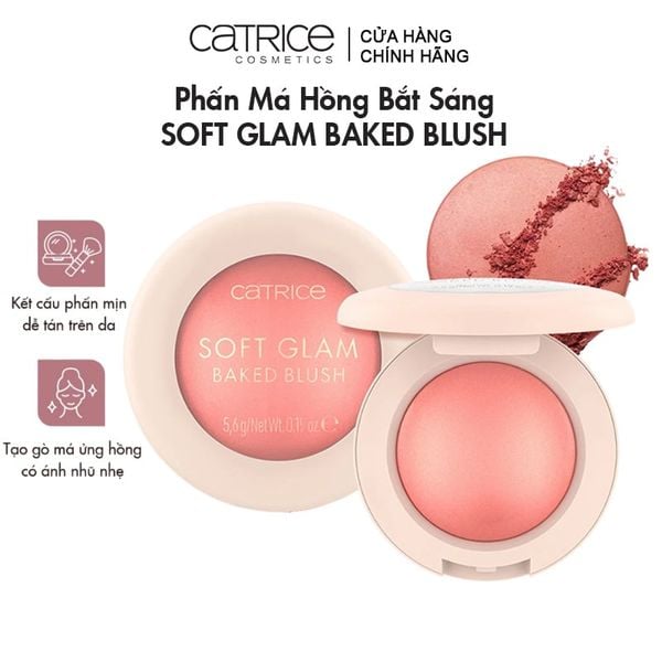  Phấn Má Hồng Catrice Bắt Sáng Soft Glam Baked Blush 5.6g 