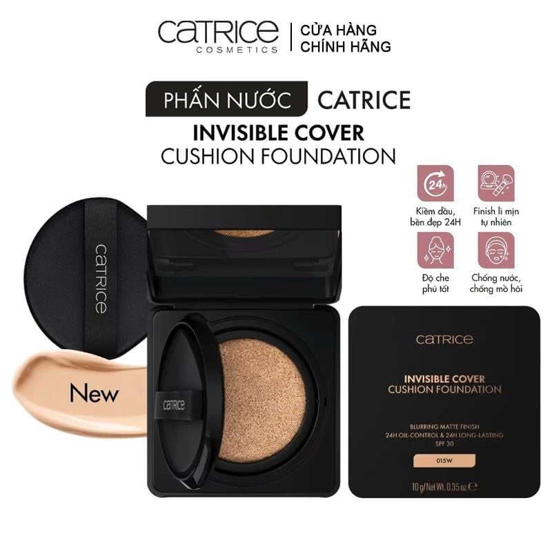 Phấn Nước Chống Nắng Catrice Invisible Cover Cushion Foundation 10g