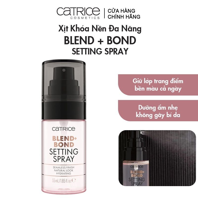Xịt Khóa Nền Catrice Đa Năng Cấp Ẩm, Cố Định Trang Điểm Blend + Bond Setting Spray 55ml