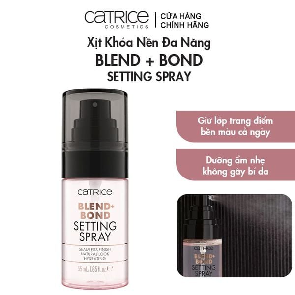  Xịt Khóa Nền Catrice Đa Năng Cấp Ẩm, Cố Định Trang Điểm Blend + Bond Setting Spray 55ml 