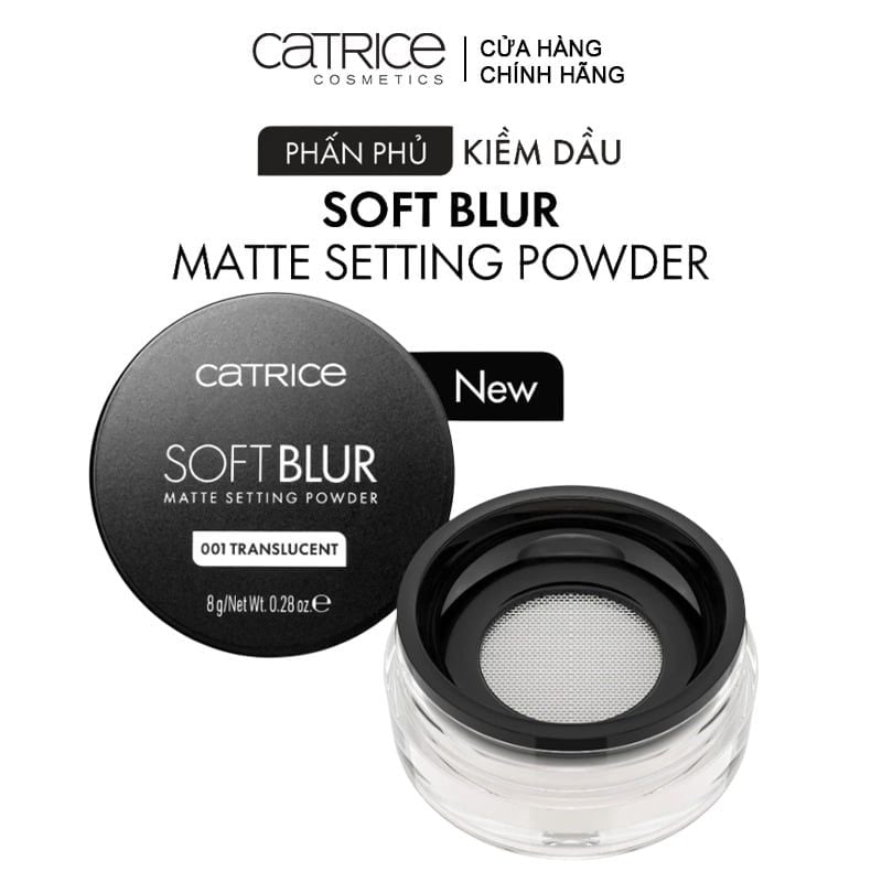 Phấn Phủ Catrice Dạng Bột Mỏng Nhẹ Kiềm Dầu Soft Blur Matte Setting Powder 8g