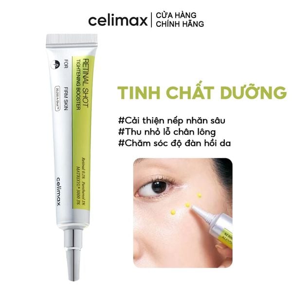  Tinh Chất Dưỡng Celimax Hỗ Trợ Chống Lão Hóa, Thu Nhỏ Lỗ Chân Lông The Vita-A Retinal Shot Tightening Booster 15ml 