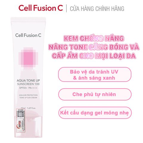 Kem Chống Nắng Cell Fusion C Nâng Tông, Cấp Ẩm Căng Bóng Aqua Tone Up Sunscreen 100 Spf 50+ Pa++++