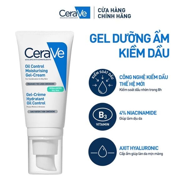  Gel Dưỡng Ẩm Kiềm Dầu Cerave Oil Control Moisturizing Gel-Cream 52ml 