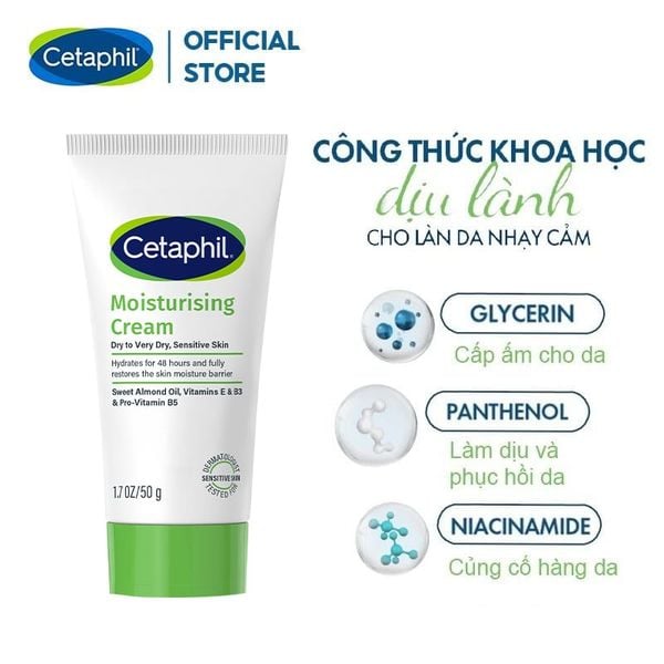  Kem Dưỡng Ẩm Cetaphil Dịu Nhẹ, Lành Tính Moisturizing Cream 