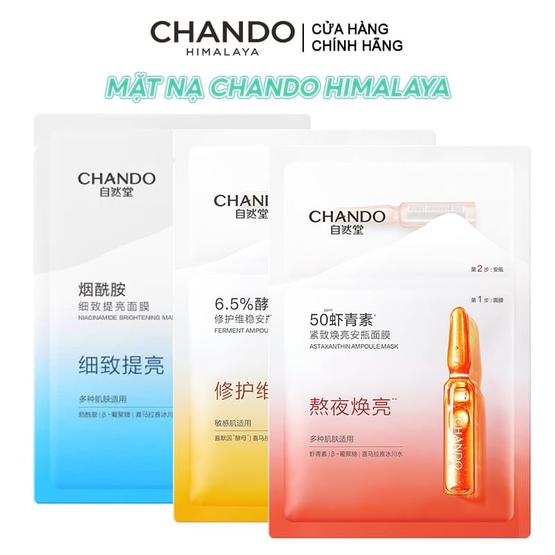 Mặt Nạ Cấp Ẩm, Hỗ Trợ Phục Hồi Da, Làm Trắng Da Chando Himalaya Brightening Mask 26g