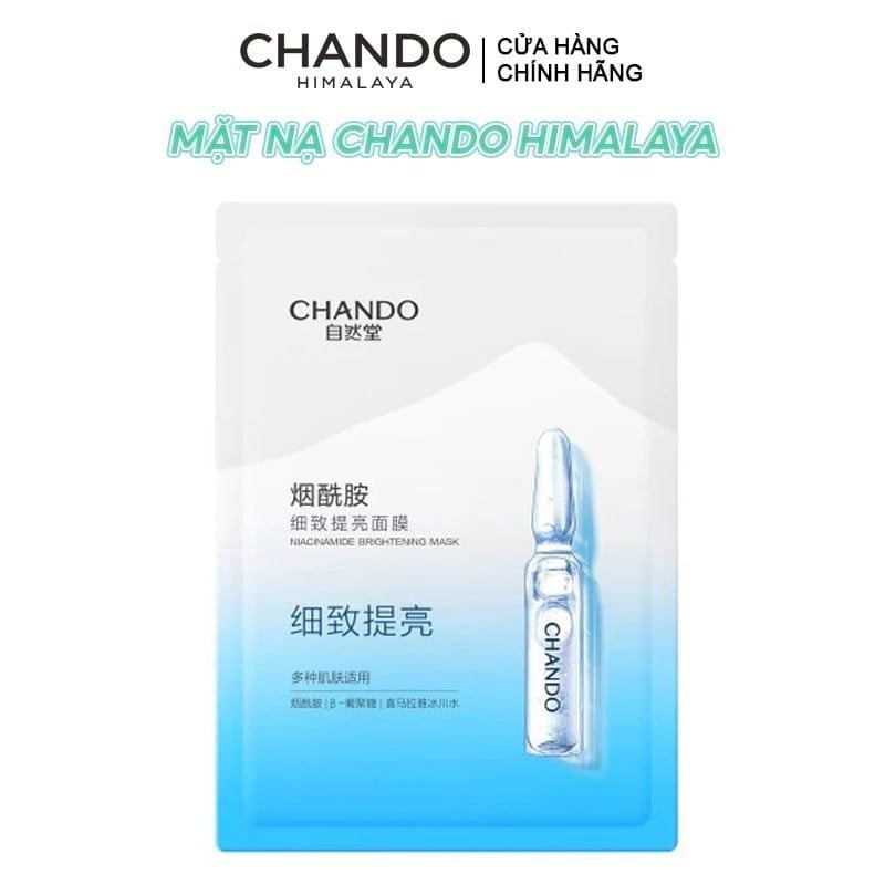 Mặt Nạ Cấp Ẩm, Hỗ Trợ Phục Hồi Da, Làm Trắng Da Chando Himalaya Niacinamide Brightening Mask 26g