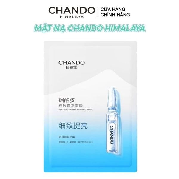  Mặt Nạ Cấp Ẩm, Hỗ Trợ Phục Hồi Da, Làm Trắng Da Chando Himalaya Niacinamide Brightening Mask 26g 