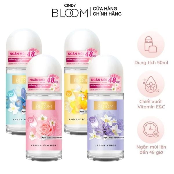  Lăn Khử Mùi Hương Nước Hoa Dành Cho Nữ Cindy Bloom Deodorant roll-on 50ml 