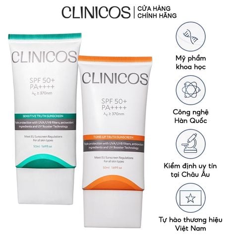  Kem Chống Nắng CLINICOS Truth Sunscreen SPF 50+ PA++++ 
