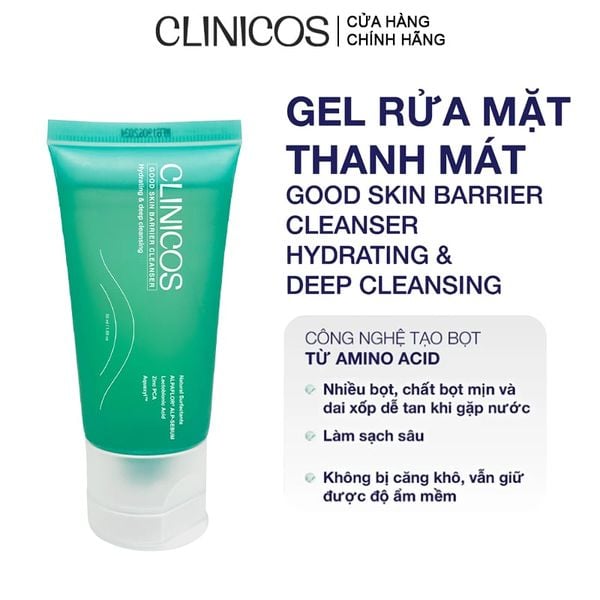  Gel Rửa Mặt Clinicos Thanh Mát Good Skin Barrier Cleanser 50ml 