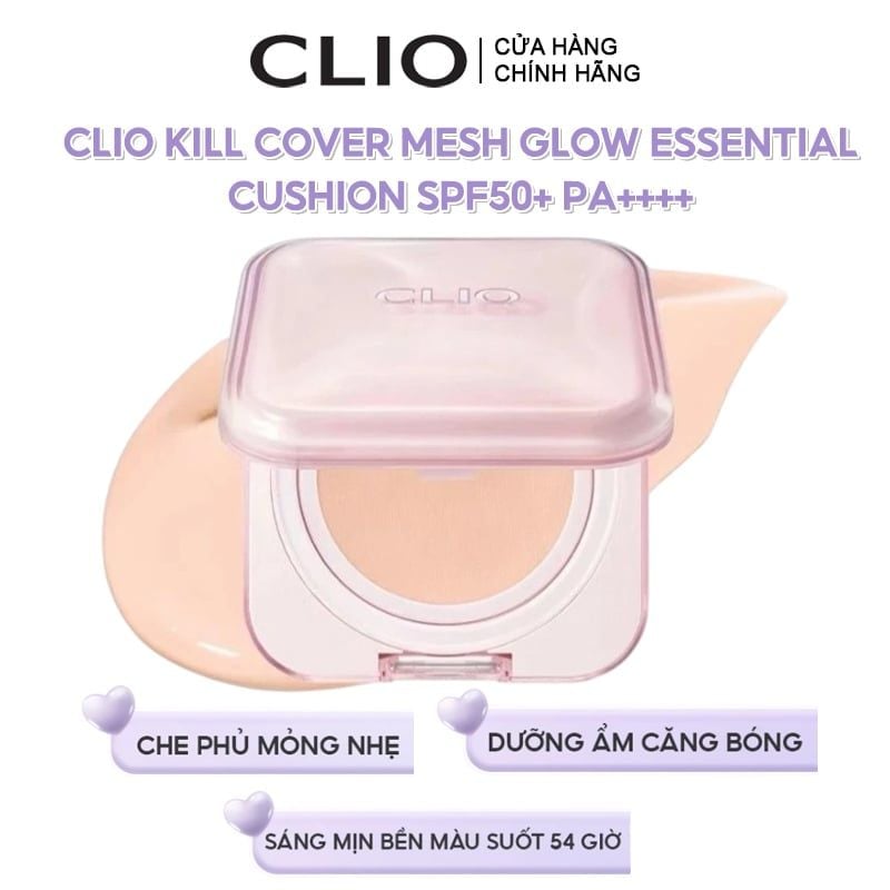 Phấn Nước Che Phủ Khuyết Điểm Tự Nhiên Clio Kill Cover Mesh Glow Essential Cushion SPF50+ PA++++