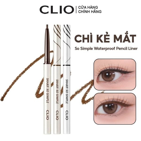  Chì Kẻ Mắt Clio Chống Nước, Không Trôi So Simple Waterproof Pencil Liner 0.14g 