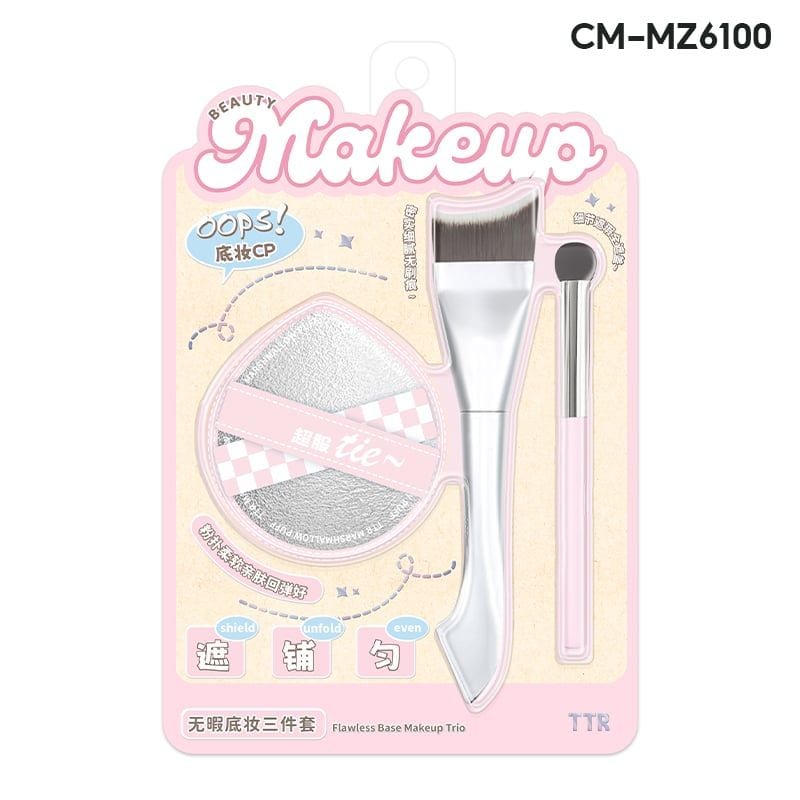 Set Bông Mút Và Cọ Trang Điểm TTR Brush and Makeup Puff Set