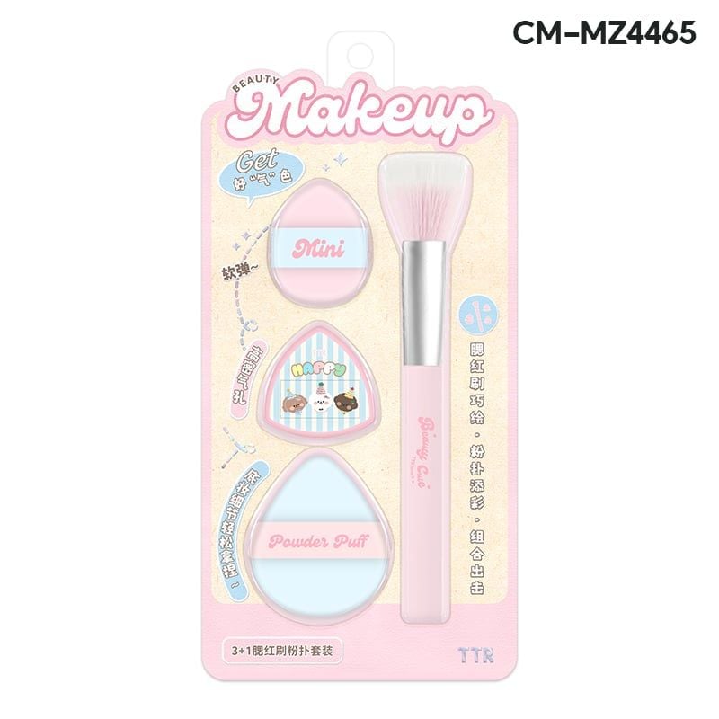 Set Bông Mút Và Cọ Trang Điểm TTR Brush and Makeup Puff Set
