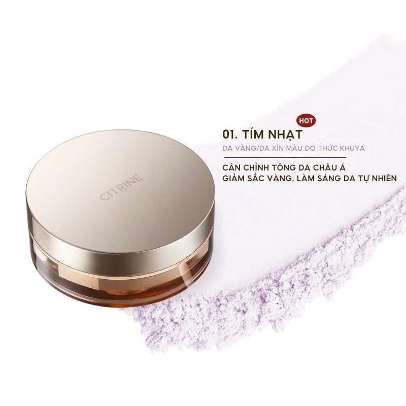 Phấn Phủ Dạng Bột Citrine Kiềm Dầu, Làm Đều Màu Da Clear Mist Loose Powder 10g