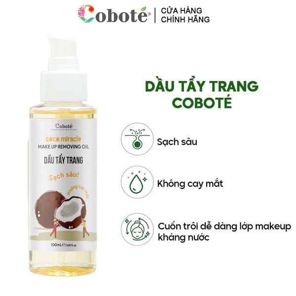  Dầu Tẩy Trang COBOTÉ Sạch Sâu, Không Cay Mắt Coco Miracle Makeup Removing Oil 100ml 
