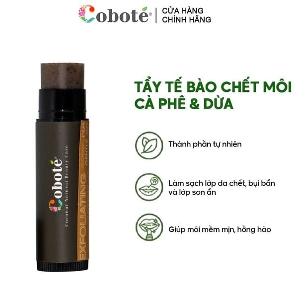  Tẩy Tế Bào Chết Môi Cà Phê & Dừa COBOTÉ Natural Lip Scrub 5g 