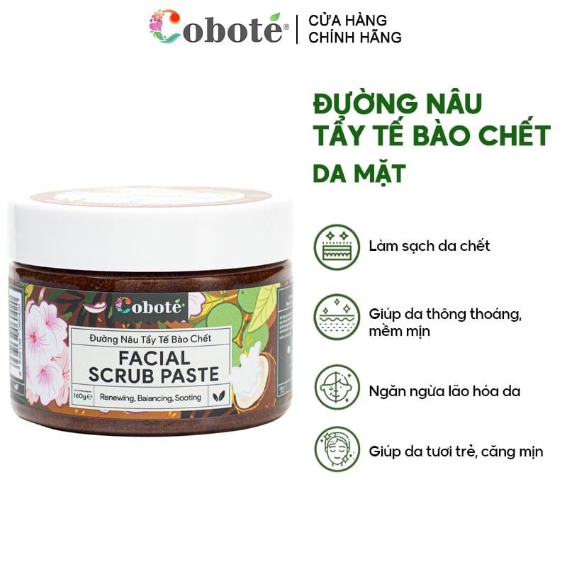 Tẩy Tế Bào Chết Da Mặt Đường Nâu COBOTÉ Facial Scrub Paste