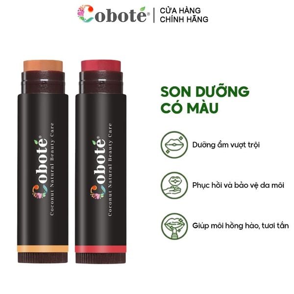  Son Dưỡng Môi Có Màu Dưỡng Ẩm, Làm Mềm Môi COBOTÉ Natural Tinted Lip Balm 5g 