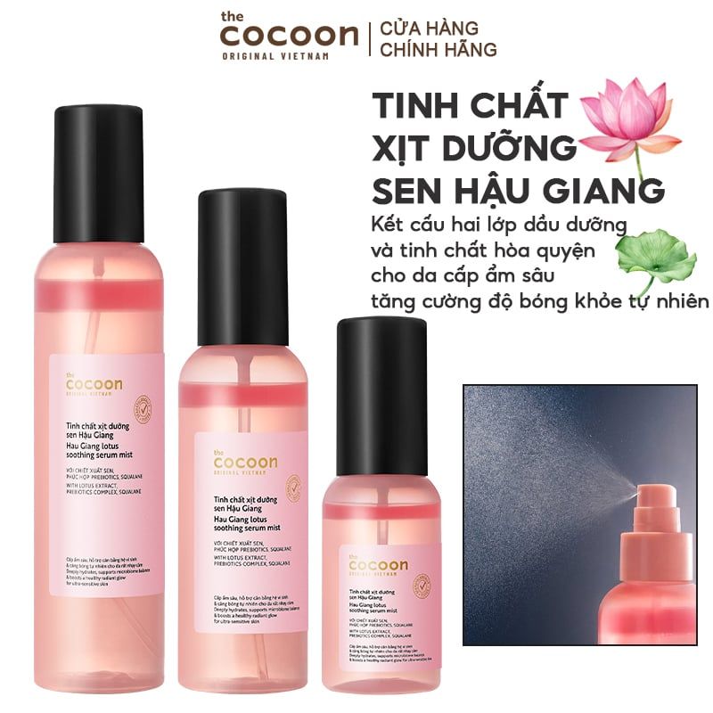 Tinh Chất Xịt Dưỡng Cocoon Hau Giang Lotus Soothing Serum Mist