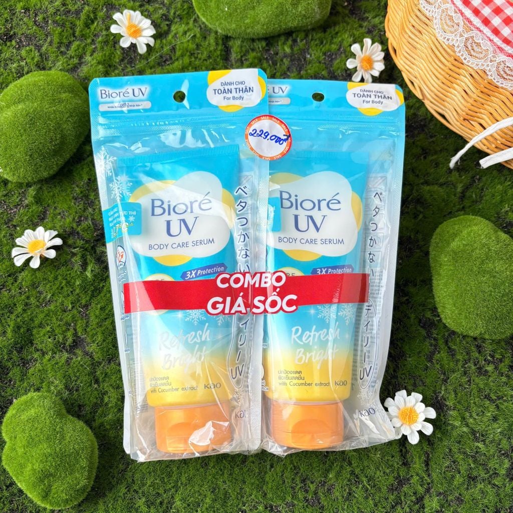 Combo Tiện Lợi: 2 Sản Phẩm Serum Dưỡng Thể Chống Nắng Bioré Kháng Bụi UV Anti-Pollution Body Care SPF50+/PA+++
