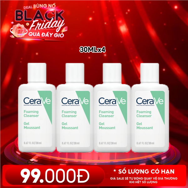  [HOT] Sữa Rửa Mặt Sạch Sâu Da Dầu Cerave Developed With Dermatologists Foaming Cleanser 30ML 