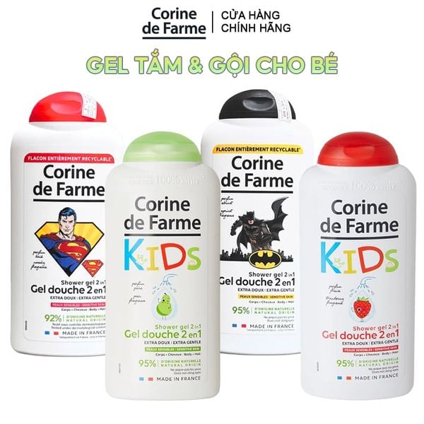  Sữa Tắm Và Gội Cho Bé Corine de Farme Shower Gel 2in1 