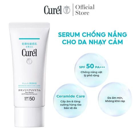 Serum Chống Nắng Vật Lý Phổ Rộng Cho Da Nhạy Cảm Curél Skin Repair Uv Protection Serum SPF50 PA+++ 60g