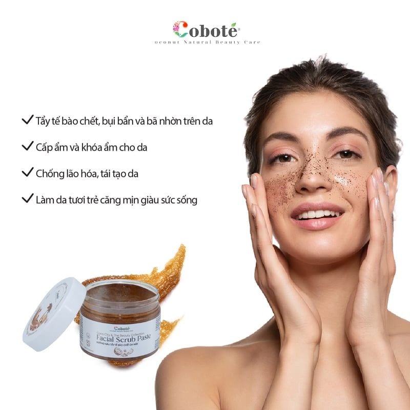 Tẩy Tế Bào Chết Da Mặt Đường Nâu COBOTÉ Facial Scrub Paste