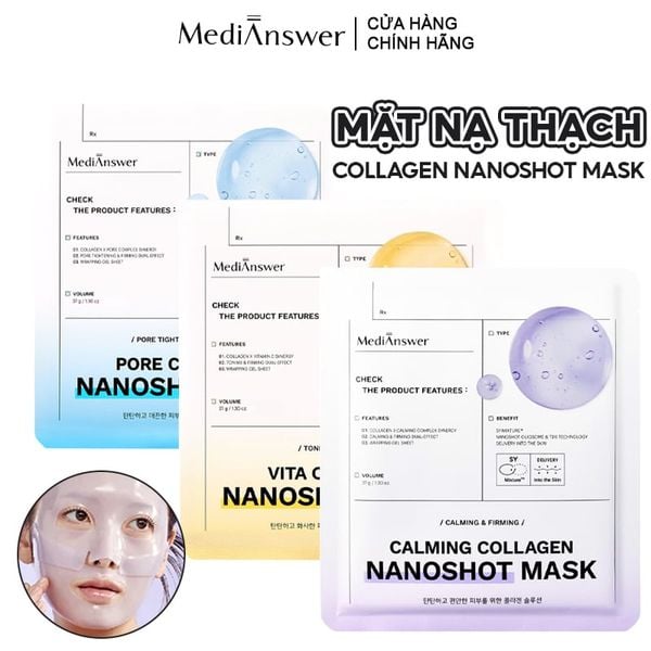  Mặt Nạ Thạch MediAnswer Hỗ Trợ Phục Hồi Da, Sáng Mịn, Thu Nhỏ Lỗ Chân Lông Collagen Nanoshot Mask 