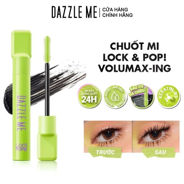  Mascara DAZZLE ME Chuốt Mi Dày & Cong Tự Nhiên Lock & Pop Volumax-ing Mascara 7g 