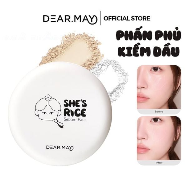  Phấn Phủ Dearmay Dạng Nén Kiềm Dầu She'S Rice Sebum Pact 12g 