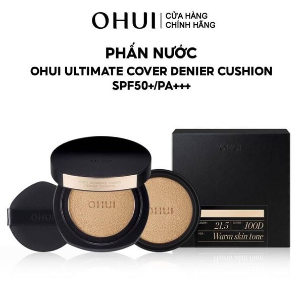  Phấn Nước Kiềm Dầu Che Phủ Cao OHUI Ultimate Cover Denier Cushion SPF50+/PA+++ 100D 13g (kèm 1 lõi refill) 