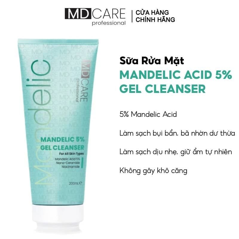 Sữa Rửa Mặt Dạng Gel Làm Sạch Sâu MD CARE Professional Mandelic Acid 5% Gel Cleanser