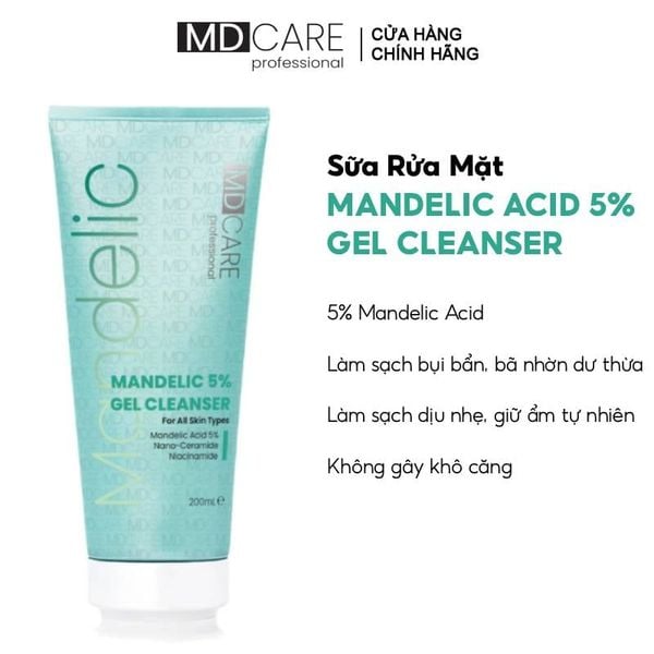  Sữa Rửa Mặt Dạng Gel Làm Sạch Sâu MD CARE Professional Mandelic Acid 5% Gel Cleanser 