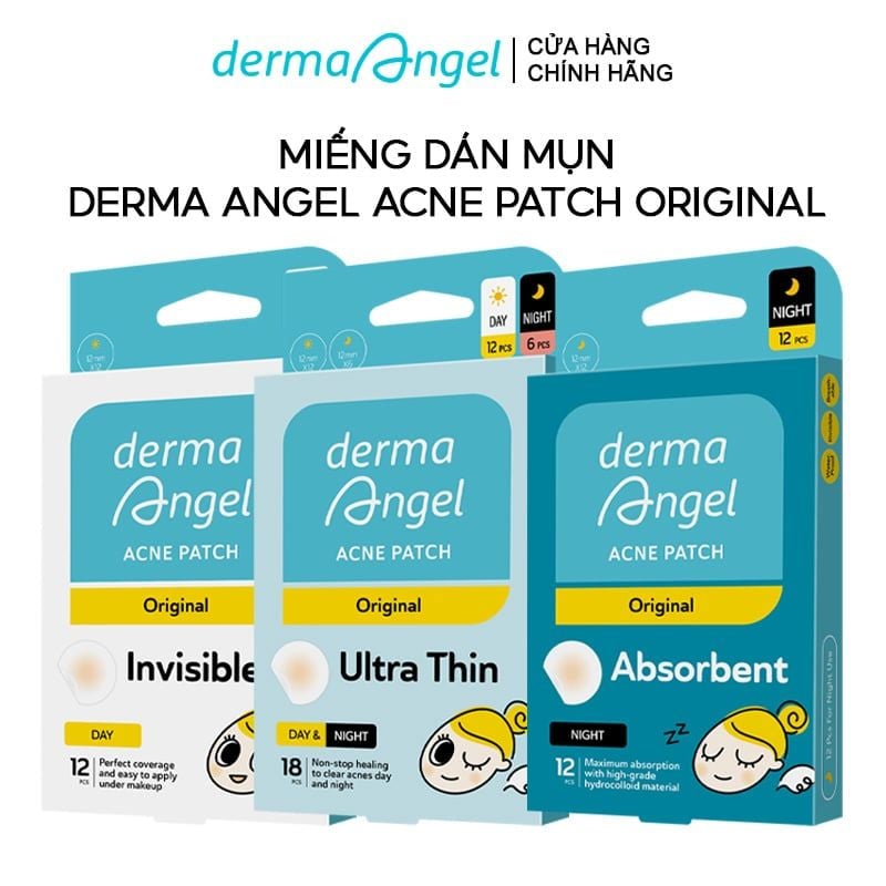 Miếng Dán Mụn Dùng Cho Ngày Và Đêm Derma Angel Acne Patch Original