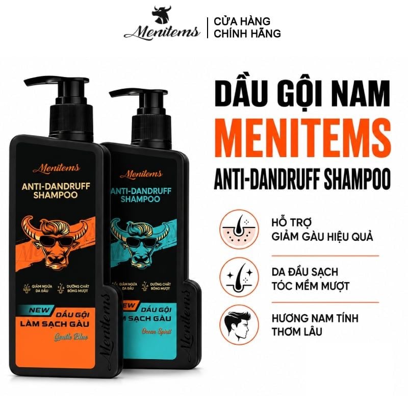 Dầu Gội Nam Menitems Hỗ Trợ Làm Sạch Gàu Ngứa Anti-Dandruff Shampoo
