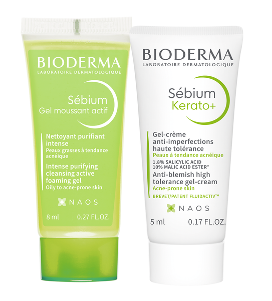  [Gift] Set Bioderma Giảm Mụn Gel Rửa Mặt Sebium Moussant Actif 8ml + Kem Dưỡng Sebium Kerato+ 5ml - Trị Giá 100k 