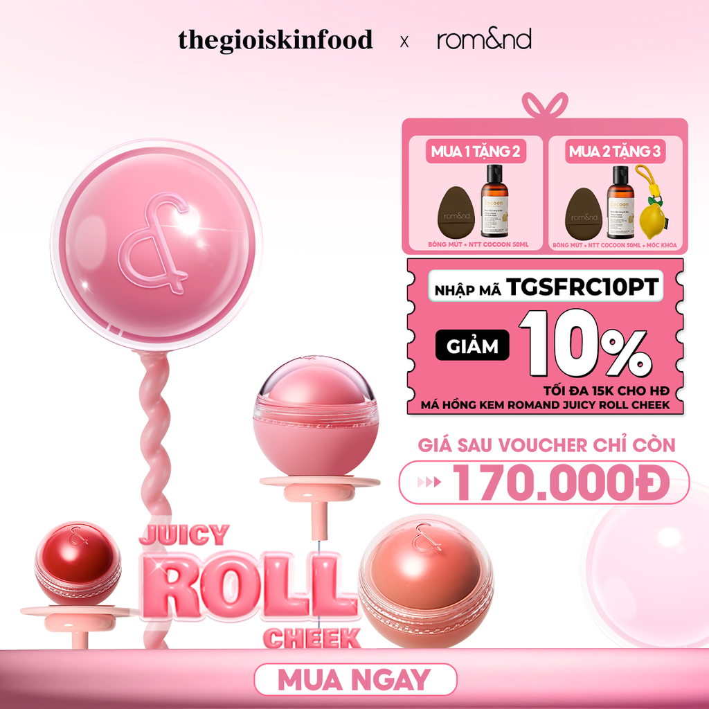 Má Hồng Kem Romand Dạng Lăn, Căng Bóng Juicy Roll Cheek 8.4g