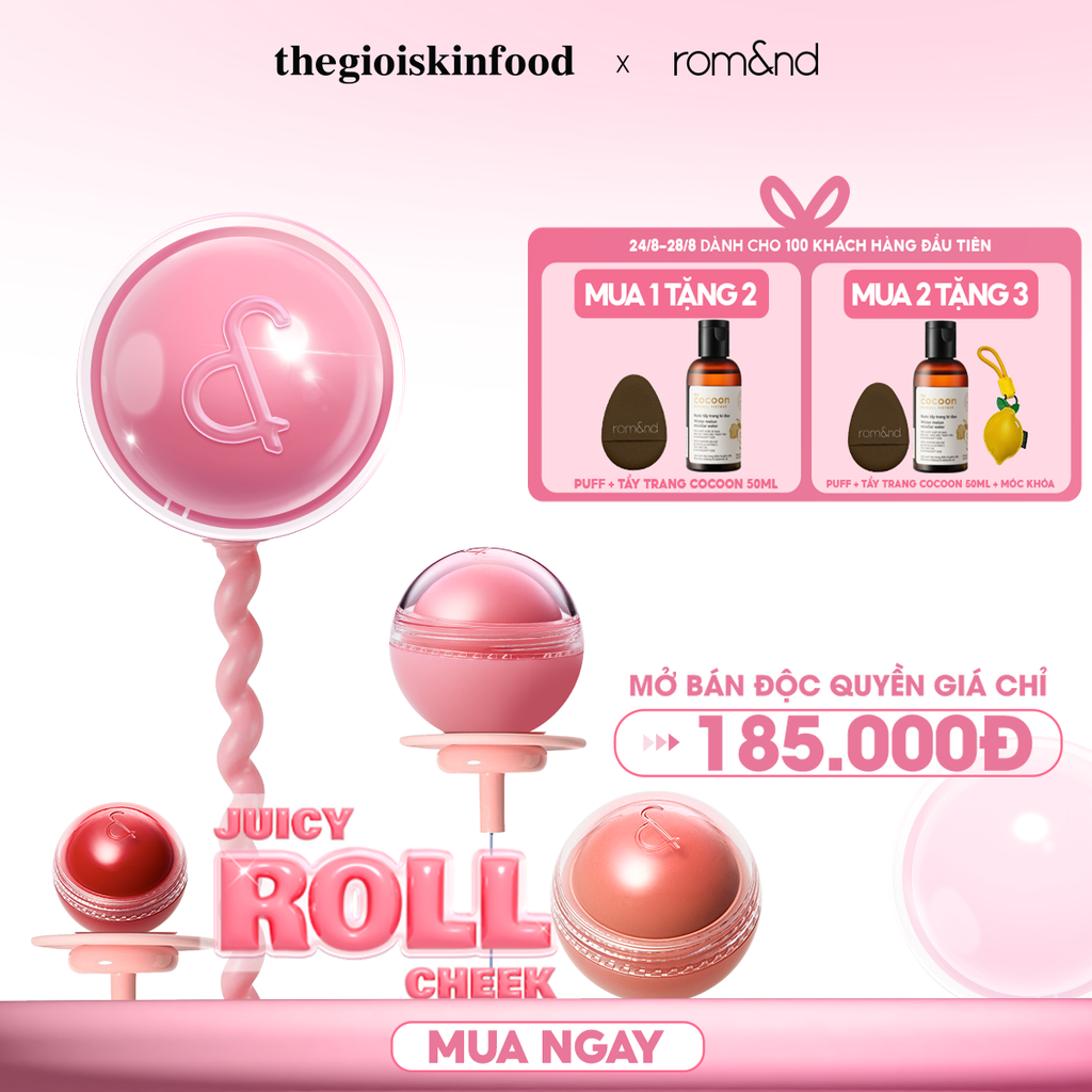 Má Hồng Kem Romand Dạng Lăn, Căng Bóng Juicy Roll Cheek 8.4g