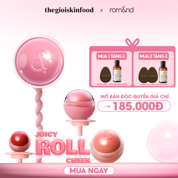  Má Hồng Kem Romand Dạng Lăn, Căng Bóng Juicy Roll Cheek 8.4g 