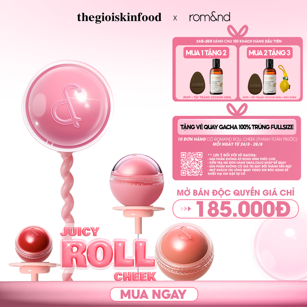 Má Hồng Kem Romand Dạng Lăn, Căng Bóng Juicy Roll Cheek 8.4g