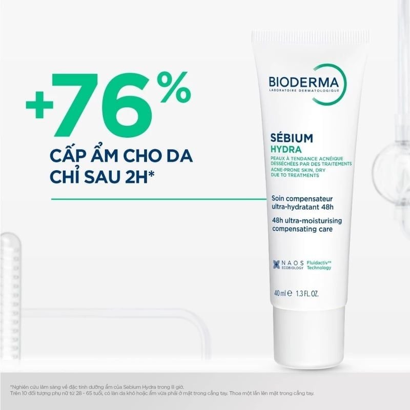 Kem Dưỡng Bioderma Cấp Nước, Làm Dịu Da Cho Da Mụn Sebium Hydra 40ml