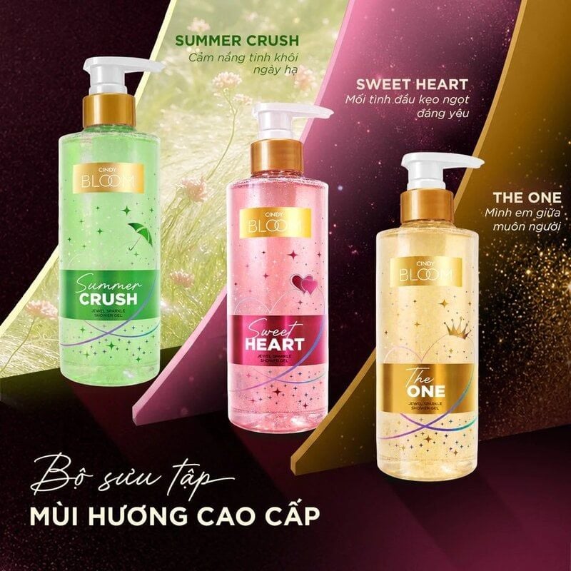 Sữa Tắm Nước Hoa Hỗ Trợ Dưỡng Ẩm Và Dưỡng Sáng Cindy Bloom Jewel Sparkle Shower Gel Cindy Bloom 480g