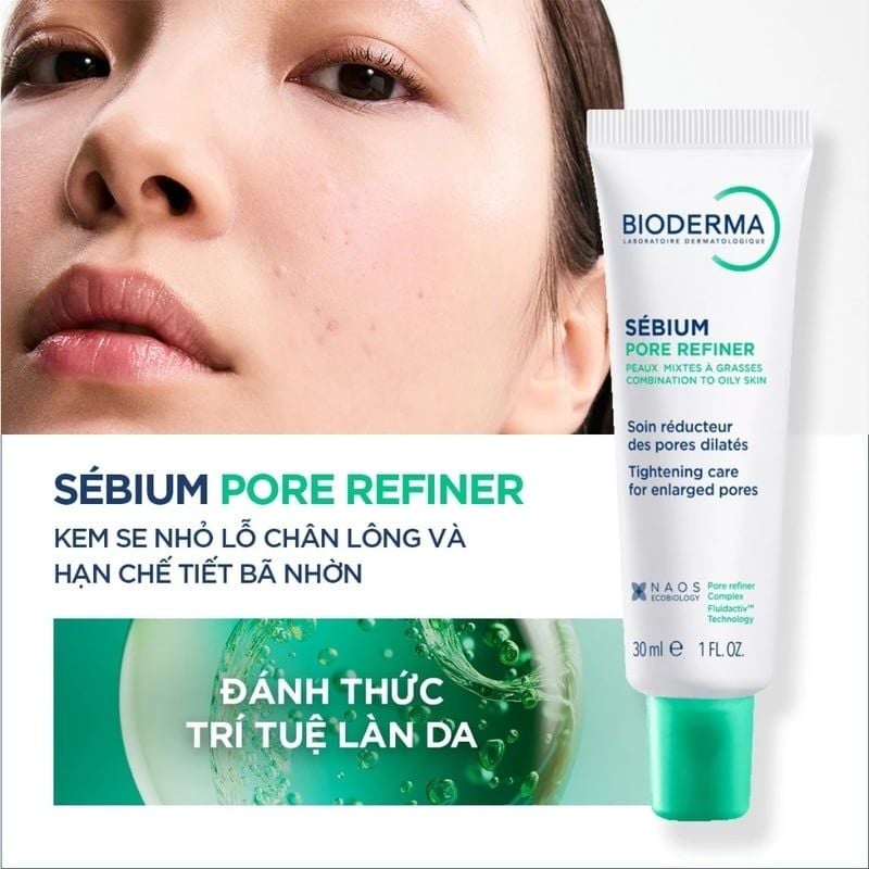 Kem Dưỡng Bioderma Thu Nhỏ Lỗ Chân Lông, Kiểm Soát Dầu Sebium Pore Refiner 30ml